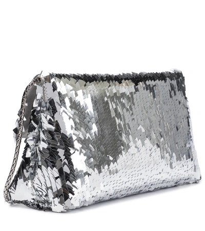 Shop Tom Ford Sequined Shoulder Bag In Silver