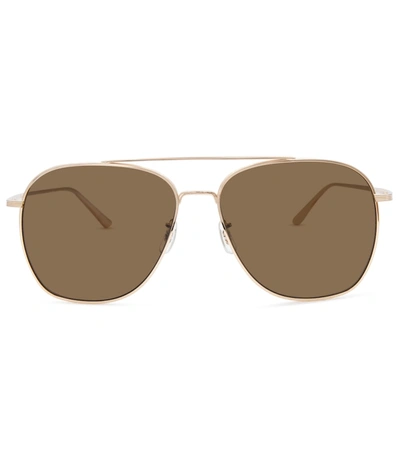 Shop The Row X Oliver Peoples Ellerston Aviator Sunglasses In Gold