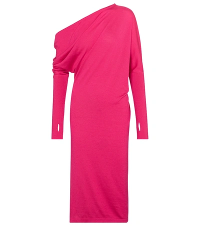 Shop Tom Ford Cashmere And Silk Midi Dress In Pink
