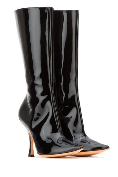 Shop Y/project Black Patent Leather Chester Boots Nd Y Project Donna 40