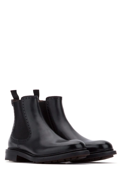 Shop Ferragamo Black Leather Barrow Ankle Boots Nd Salvatore  Uomo 6+