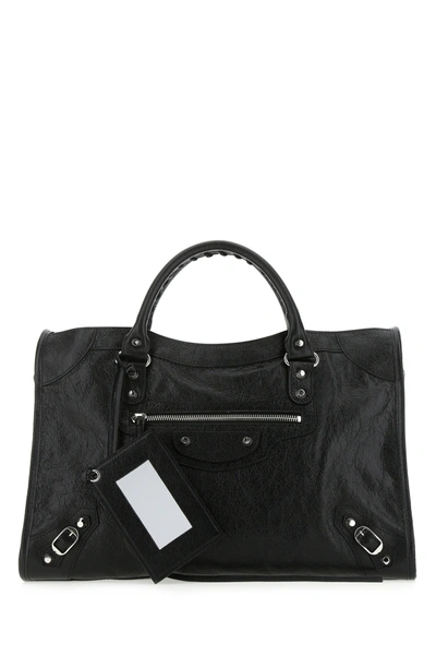 Shop Balenciaga Graphite Leather Medium City Classic Handbag Nd  Donna Tu