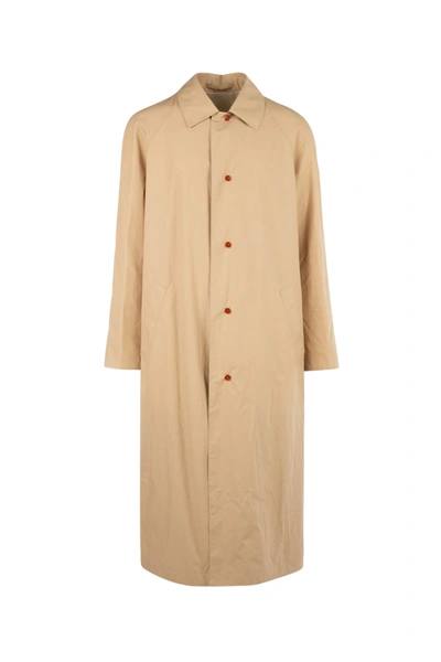 Shop Kenzo Beige Cotton Rain Coat Nd  Uomo 48