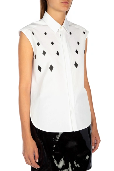 Shop Saint Laurent White Cotton Sleeveless Shirt  Nd  Donna 40f