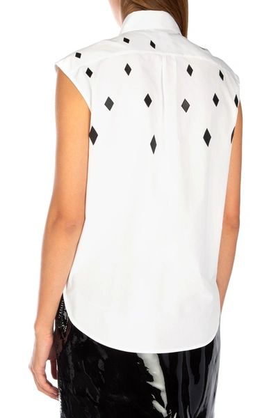 Shop Saint Laurent White Cotton Sleeveless Shirt  Nd  Donna 40f