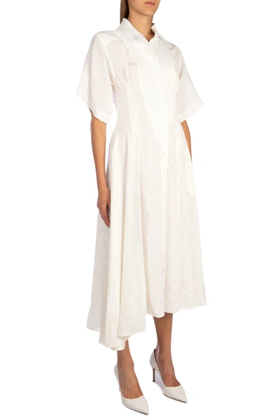 Shop Loewe White Jacquard Fabric Shirt Dress Nd  Donna 36