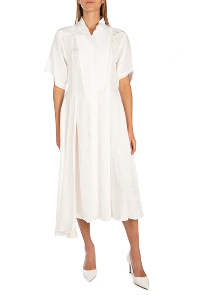 Shop Loewe White Jacquard Fabric Shirt Dress Nd  Donna 36