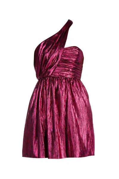 Shop Saint Laurent Fuchsia Lamé Mini Dress Nd  Donna 36f