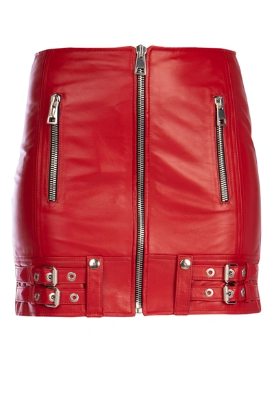 Shop Manokhi Titian Red Leather Mini Skirt  Nd  Donna M