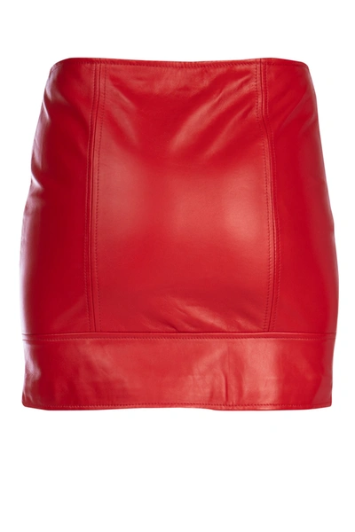 Shop Manokhi Titian Red Leather Mini Skirt  Nd  Donna M