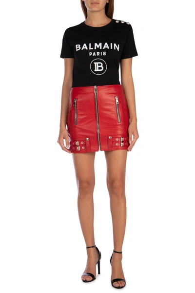 Shop Manokhi Titian Red Leather Mini Skirt  Nd  Donna M