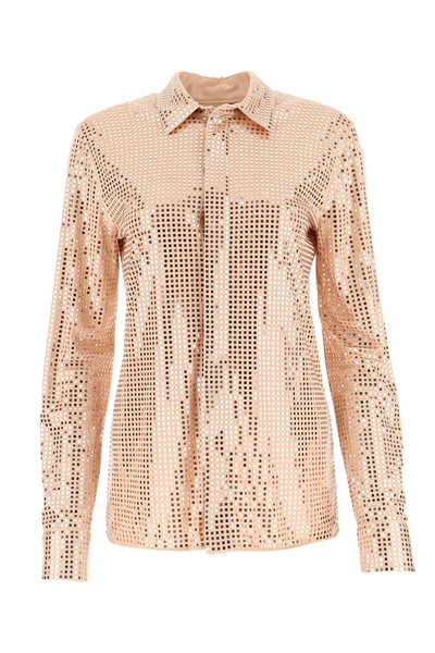 Shop Bottega Veneta Embellished Satin Shirt  Nd  Donna 42