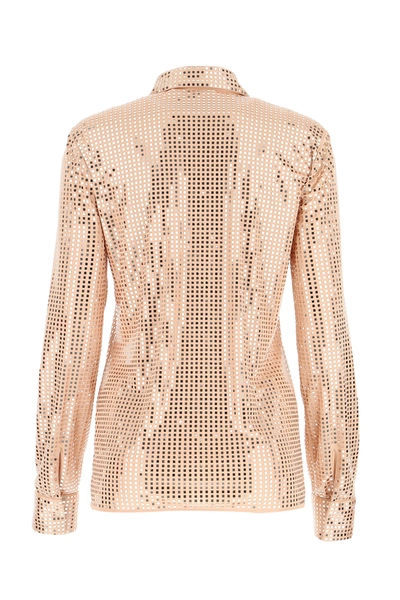 Shop Bottega Veneta Embellished Satin Shirt  Nd  Donna 42