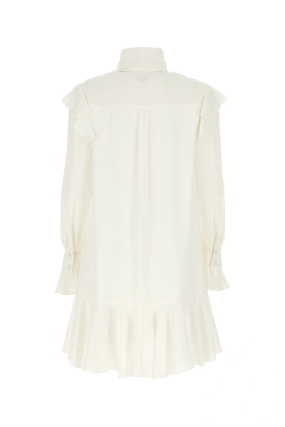 Shop Alexander Mcqueen Ivory Crepe Dress  Nd  Donna 40