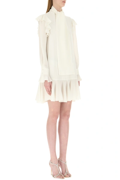 Shop Alexander Mcqueen Ivory Crepe Dress  Nd  Donna 40