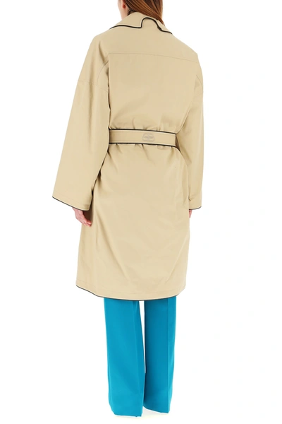 Shop Balenciaga Beige Gabardine Coat Nd  Donna 36f