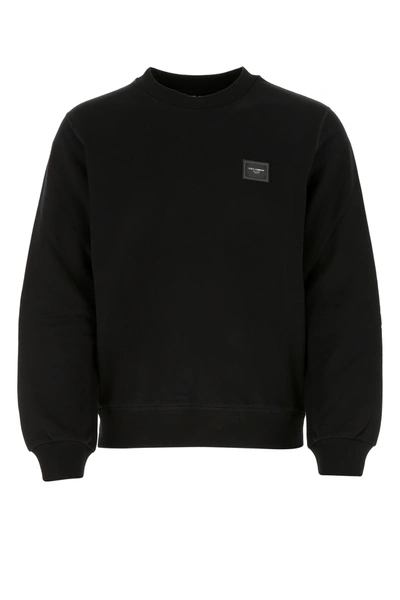 Shop Dolce & Gabbana Black Stretch Cotton Sweatshirt Nd  Uomo 50