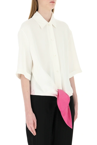Shop Off-white Ivory Stretch Viscose Shirt  Nd Off White Donna 40