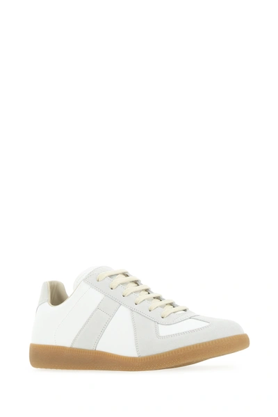 Maison Margiela Off White Leather And Grey Suede Replica Sneakers