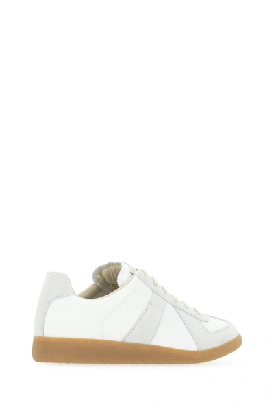 Maison Margiela Off White Leather And Grey Suede Replica Sneakers