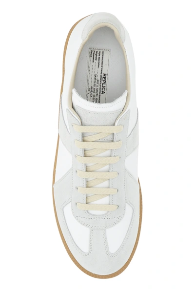 Maison Margiela Off White Leather And Grey Suede Replica Sneakers