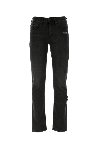 Shop Off-white Slate Denim Jeans Black Off White Uomo 32