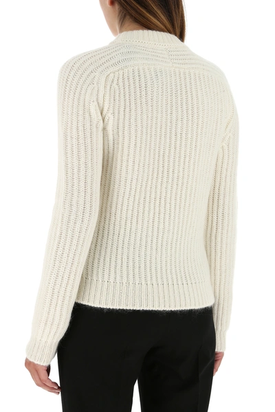 Shop Saint Laurent Ivory Wool Blend Sweater  White  Donna M