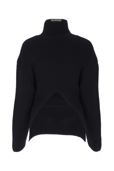 Shop Balenciaga Midnight Blue Wool Sweater  Nd  Donna Xs