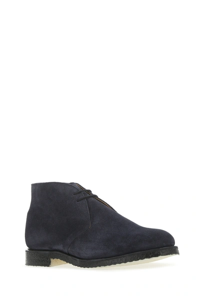 Shop Church's Navy Blue Suede Rider 81 Lace-up Shoes Nd  Uomo 6+