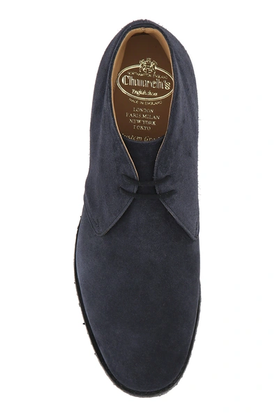 Shop Church's Navy Blue Suede Rider 81 Lace-up Shoes Nd  Uomo 6+