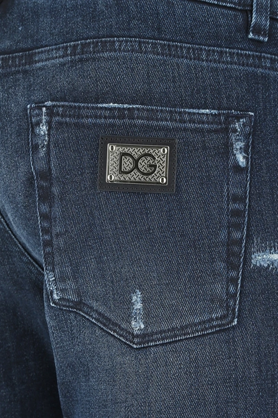 Shop Dolce & Gabbana Blue Stretch Denim Jeans  Blue  Uomo 48