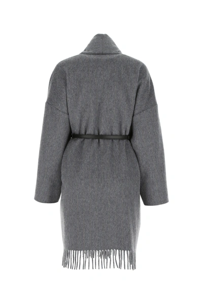 Shop Ferragamo Grey Cashmere Blend Coat Grey Salvatore  Donna M