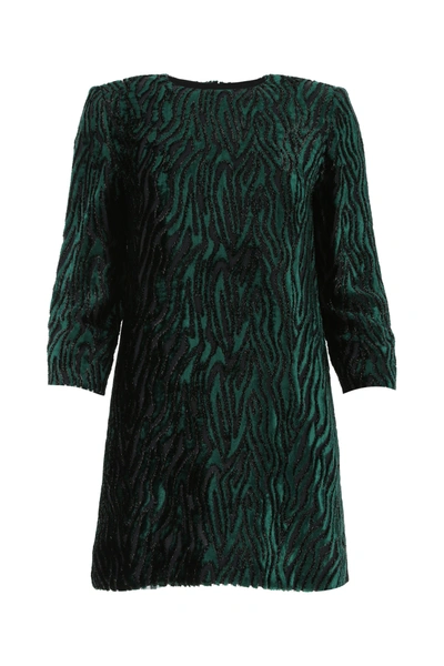 Shop Saint Laurent Two-tone Silk And Velvet Dress Nd  Donna 36f