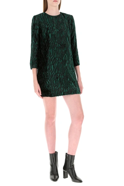 Shop Saint Laurent Two-tone Silk And Velvet Dress Nd  Donna 36f