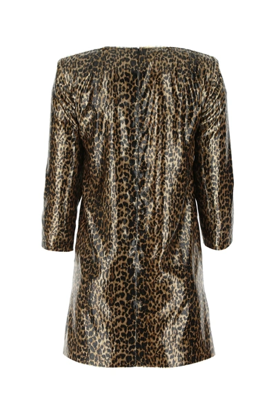 Shop Saint Laurent Printed Polyester Mini Dress Nd  Donna 38f In Brown