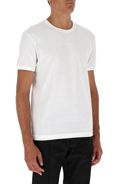 Shop Dolce & Gabbana White Jersey T-shirt Nd  Uomo 52