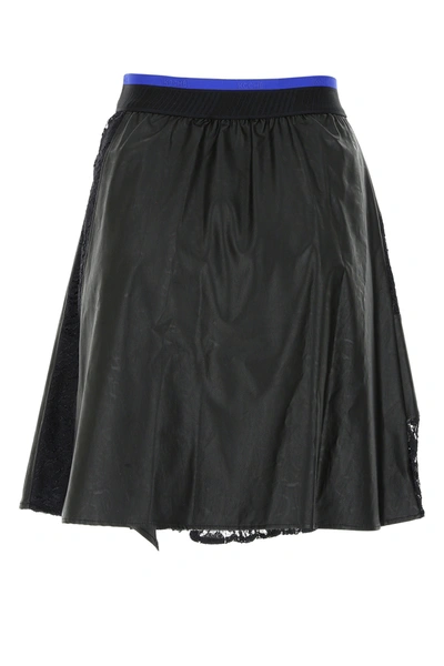 Shop Koché Black Synthetic Leather Mini Skirt Black Koche Donna M