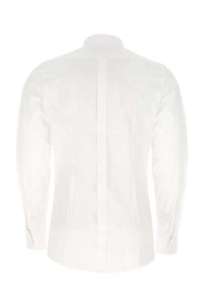 Shop Dolce & Gabbana White Stretch Poplin Shirt Nd  Uomo 43