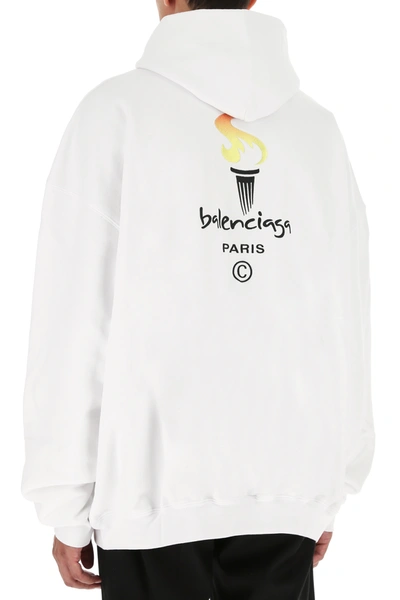 Shop Balenciaga White Cotton Sweatshirt Nd  Uomo 2xs