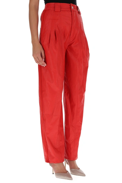 Shop Koché Red Synthetic Leather Pant Nd Koche Donna 40f
