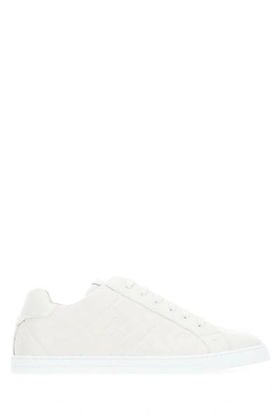 Shop Fendi Chalk Nappa Leather Sneakers  White  Uomo 7+