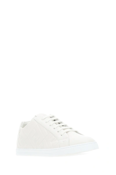 Shop Fendi Chalk Nappa Leather Sneakers  White  Uomo 7+