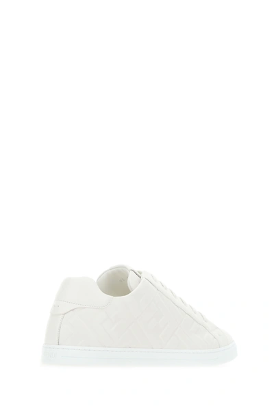 Shop Fendi Chalk Nappa Leather Sneakers  White  Uomo 7+