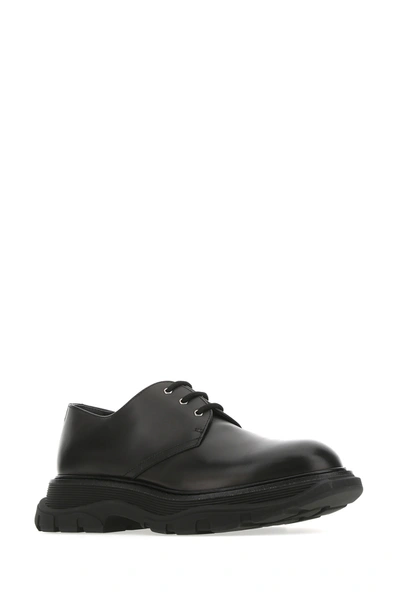 Shop Alexander Mcqueen Black Leather Lace-up Shoes  Black  Uomo 45
