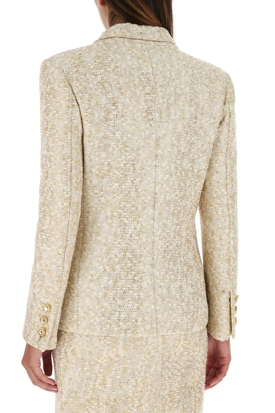 Shop Alessandra Rich Embellished Tweed Blazer Metallic  Donna 42