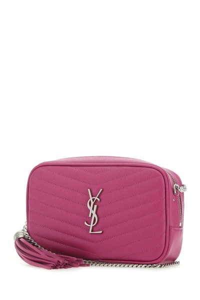 Shop Saint Laurent Fuchsia Leather Mini Lou Crossbody Bag Pink  Donna Tu