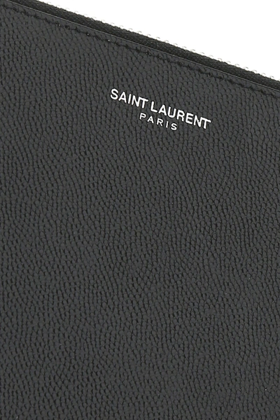 Shop Saint Laurent Black Leather Ipad Holder Nd  Uomo Tu