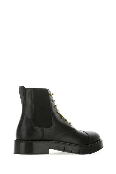 Shop Ferragamo Black Leather Ankle Boots Black Salvatore  Uomo 8+
