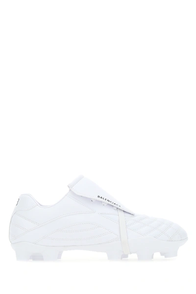 Shop Balenciaga White Synthetic Leather Soccer Sneakers  Nd  Uomo 45