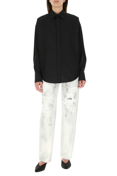 Shop Balenciaga Black Poplin Shirt Nd  Donna 34f